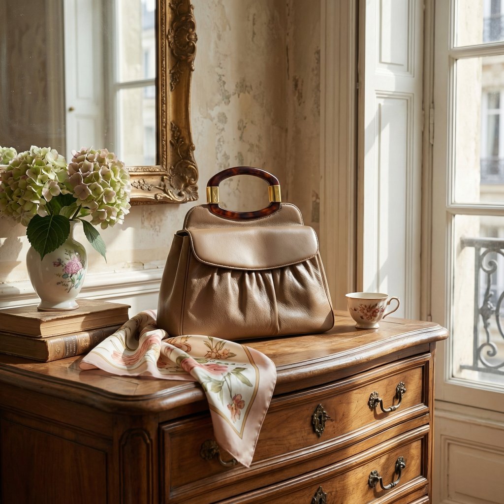Authentic 1950s Vintage Leather Handbag Vintage Bag